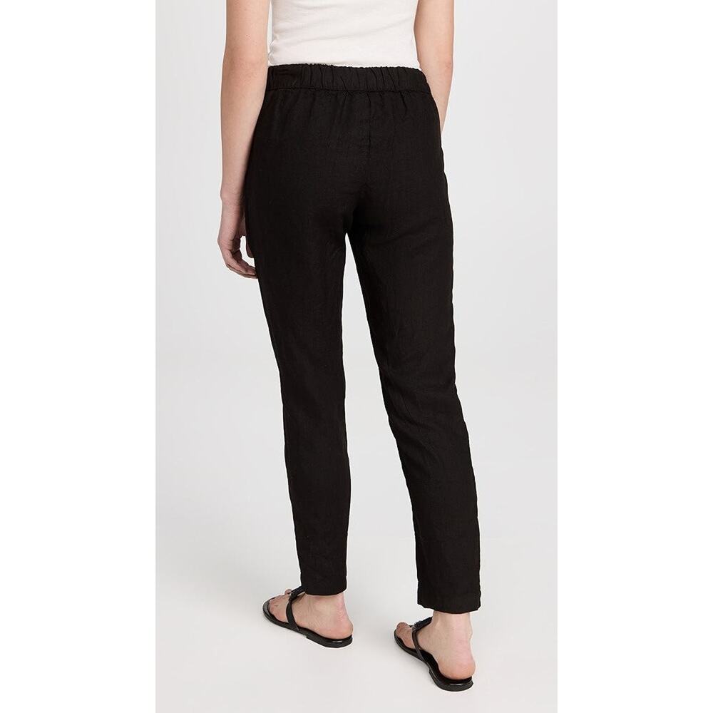 Enza Costa Linen Easy Pants Black - 2 - Picture 2 of 6